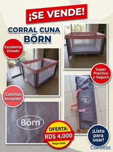 Cuna Corral Portátil para Bebé Börn (Plegable con 