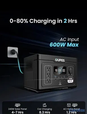 plantas e inversores - OUPES Exodus Solar Generator Portable 1200W  3