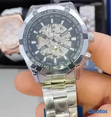 joyas, relojes y accesorios - Reloj Winner Automático Skeleton acero inoxidable  2