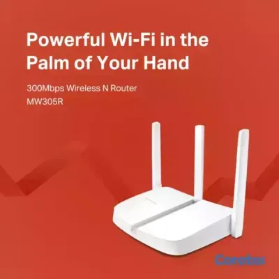 accesorios para electronica - ROUTER WIRELESS TP-LINK MERCUSYS MW305R N300, 2.4GHZ/300MBPS, 1 PUERTO WAN 10/10 4