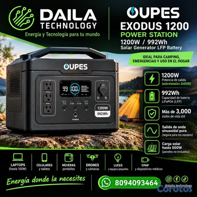 plantas e inversores - OUPES Exodus 1200 Power Station 1200W/992Wh Solar Generator LFP Battery Camping 3