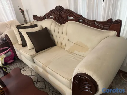 muebles y colchones - juego de mueble en caoba  3