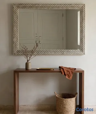 decoración y accesorios - Espejo pared marco hueso y Madera incrustado Casa Cuesta 130cm 3