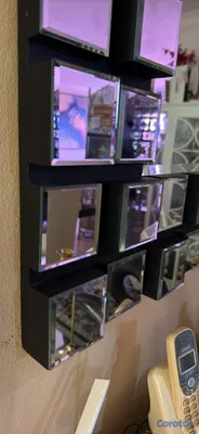 muebles y colchones - Espejo de pared cuadrado moderno con marco de bloq 4