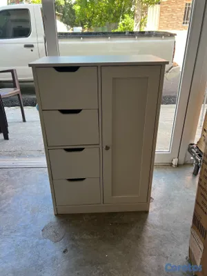 decoración y accesorios - Gabinete de almacenamiento de piso para baño  3