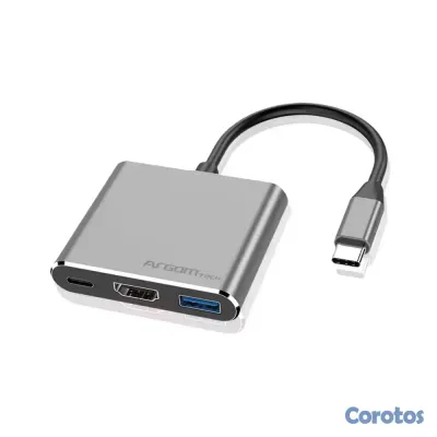 accesorios para electronica - HUB ADAPTADOR USB ARGOM TYPE C , 3 EN 1, USB TYPE-C, 1X HDMI 4K, 1X USB 3.0 3