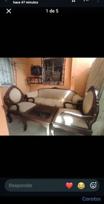 muebles y colchones - JUEGO MUEBLES CLASICO EN CAOBA 100% 5