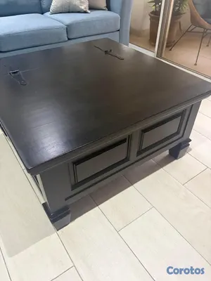 muebles y colchones - Mesa de centro de madera color negro 4
