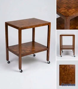 Mesa Auxiliar de Caoba Estilo Vintage / Para Resta