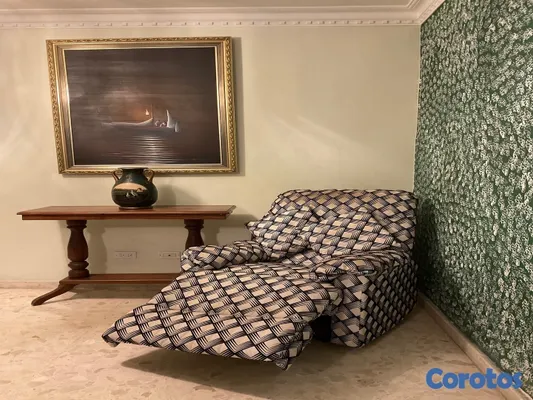 muebles y colchones - Sillón en tela con estampado blanco con negro 3