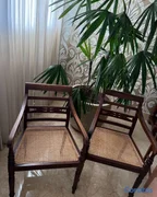 muebles y colchones - 2 Butacas caoba pajilla Ilumel coloniales