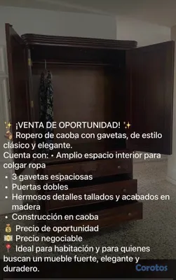 decoración y accesorios - ropero en caoba 5