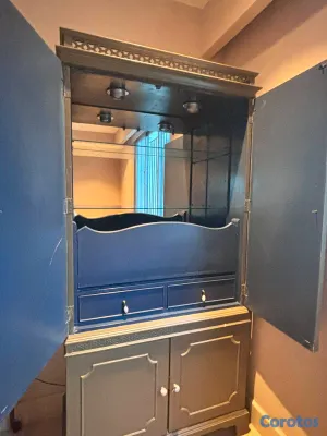 muebles y colchones - Mueble Bar de Madera con Espejo e Iluminación – RD 2