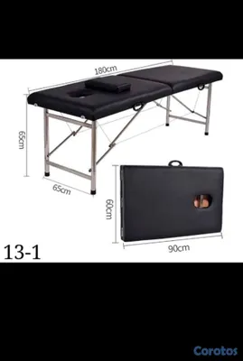 Salud y Equipamiento Médico - Camillas portatil para masajesMedida:60x180x65cm.Material: Leder y acero  2