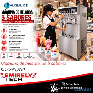 Maquina de helados soft de 5 sabores yogur helado 