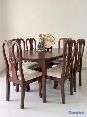 muebles y colchones - Hermoso Juego de Comedor de 6 Sillas en Caoba – Ex 2