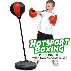 Artículos Deportivos - Bola de boxeo Vertical, PERA Ajustable. + Guantes  para NIÑOS 5
