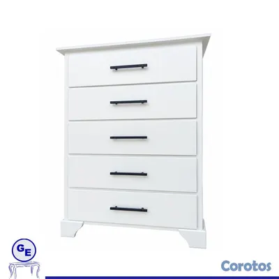 muebles y colchones - Gavetero de cinco blanco  2
