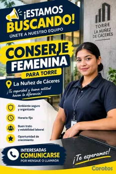 empleos disponibles - 🧹 ¡VACANTE DISPONIBLE — CONSERJE FEMENINA! 