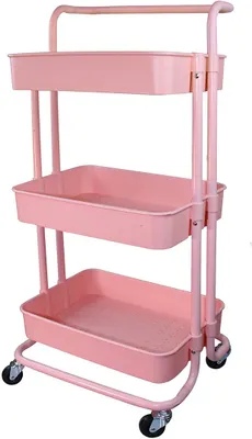 decoración y accesorios - Carrito con ruedas de 3 bandejas ideal cocina maquilladoras carro  organizador 7