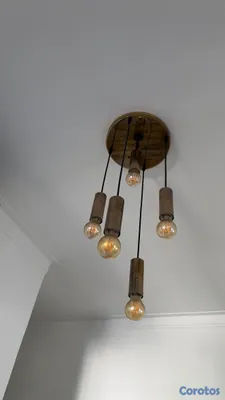 decoración y accesorios - Set de 2 hermosas lámparas colgantes bronce 3