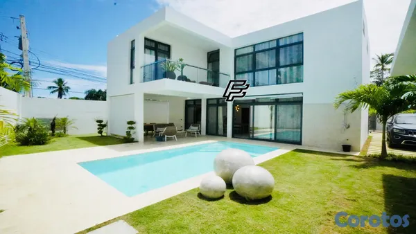 casas vacacionales y villas - Lujosa Villa a Estrenar de 3 Habitaciones en Alquiler cerca de Playa Bonita 2