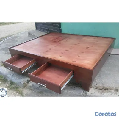 muebles y colchones - Base en  cama en madera  2