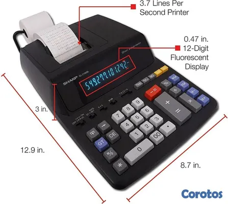 impresoras y scanners - CALCULADORA SHARP 12 DIGITOS CON PAPEL ,PROFESIONAL 2