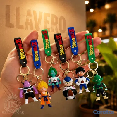 juguetes - Llavero Dragon Ball Z con figura y correa para decorar tus llaves con estilo.  8