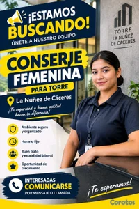 🧹 ¡VACANTE DISPONIBLE — CONSERJE FEMENINA! 