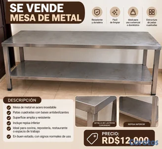 Vendo mesa de metal para cocina
