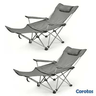 muebles y colchones - Silla plegable con reposapiés perfecta para viajes 2