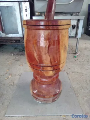 cocina - Pilón de Madera Artesanal Grande con Mano 2