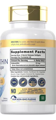 Salud y Equipamiento Médico - Astaxantina 12mg | 120 Capsulas Blandas Carlyle 2