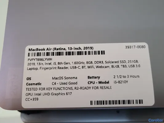 computadoras y laptops - Macbook Air Retina i5 (2019) 3