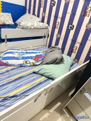 muebles y colchones - cama doble de IKEA con gavetas  2