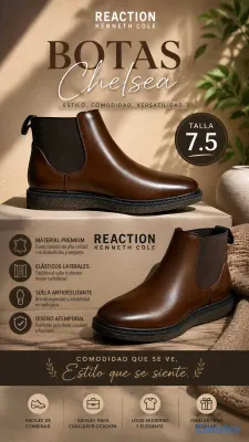 zapatos para hombre - botas Goshen Chelsea de Kenneth Cole Reaction Size 2