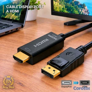 Cable DisplayPort a HDMI de 1.5 M. para conectar PC, Consolas, TV, Monitores ETC