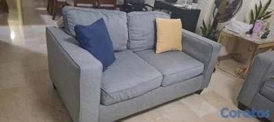 Muebles de 3 y 2 plazas en tela gris de calidad