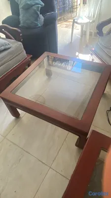 muebles y colchones - Juego de sala completo en Caoba Sólida 5 piezas  4