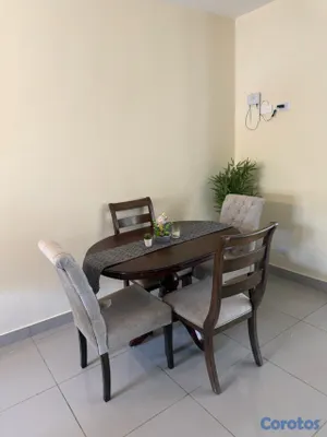 decoración y accesorios - comedor de caoba de 4 sillas incluye todo lo que ves en la mesa y la planta.  6