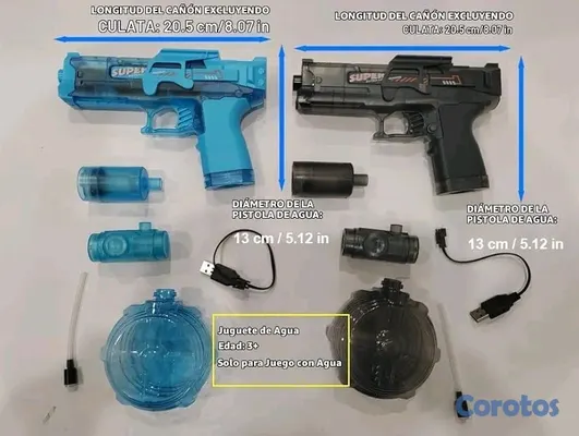 juguetes - 💦 Pistola de Agua Eléctrica Automática Alcance 28-32 Pies Para Playa Piscina 💦 7