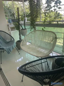 juego de mueble exterior y terraza blanco y negro 