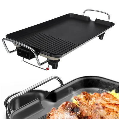 electrodomesticos - PLANCHA Parrilla eléctrica para bbq de interior, sin humo, grill parrillera 2