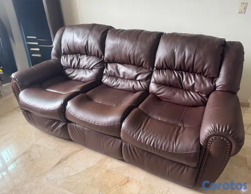 muebles y colchones - Sofá reclinable, 3 plazas, excelente condiciones 7