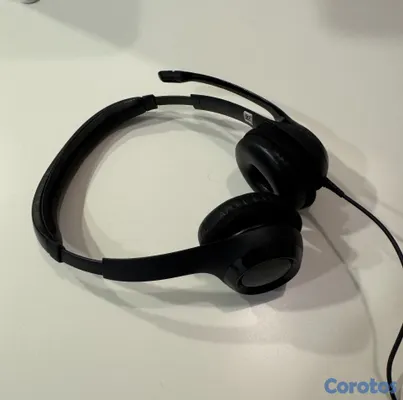 accesorios para electronica - Audífonos Logitech USB con micrófono, negro 2