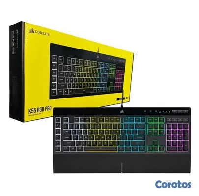 computadoras y laptops - TECLADO CORSAIR K55 RGB, GAMING, USB, 111 KEYS, ICUE, RESISTENTE A DERRAMES, ESP 3