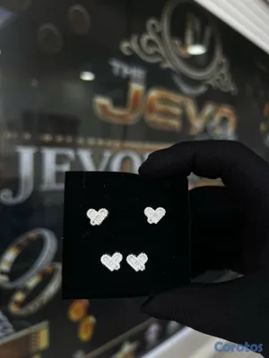 joyas, relojes y accesorios - Aretes corazón plata 925 + Moissanite  2