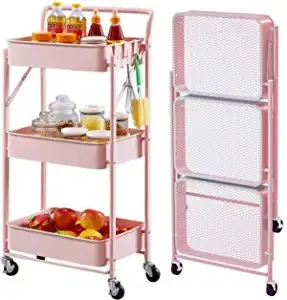 decoración y accesorios - Carrito con ruedas de 3 bandejas ideal cocina maquilladoras carro  organizador 2