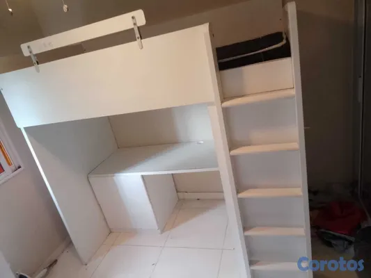 muebles y colchones - Cama con escritorio y armario de ikea   3